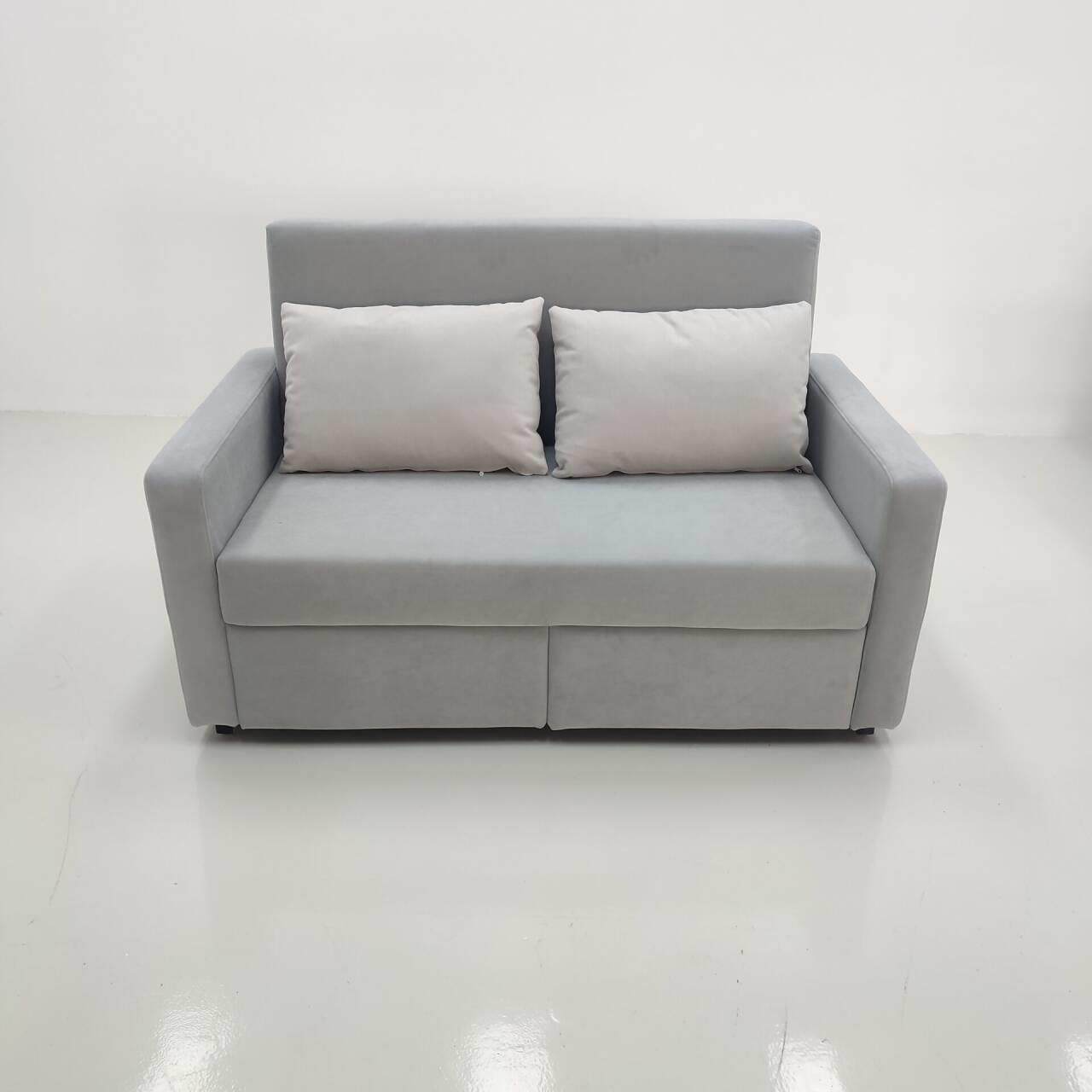 现代简约沙发床小户型科技绒推拉沙发床防猫抓客厅公寓可折叠梳化