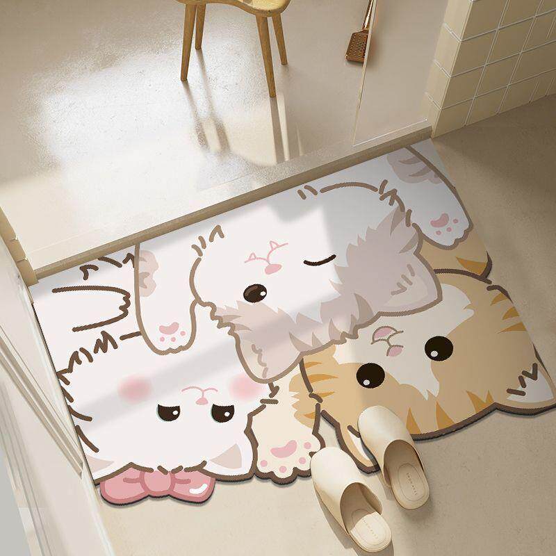 硅藻泥浴室吸水地垫速干防滑垫卫生间门口可裁剪厕所免洗脚垫子