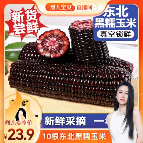10根超大棒黑糯玉米真空包装新货