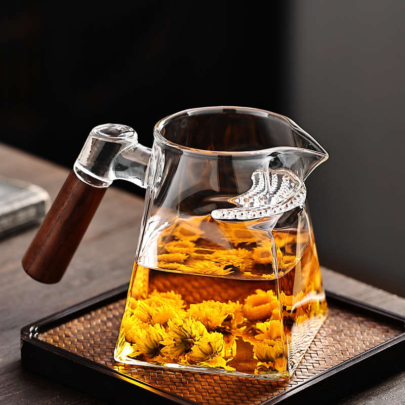 加厚高档公道杯月牙带茶漏过滤网一体玻璃分茶杯泡绿茶红茶器茶具