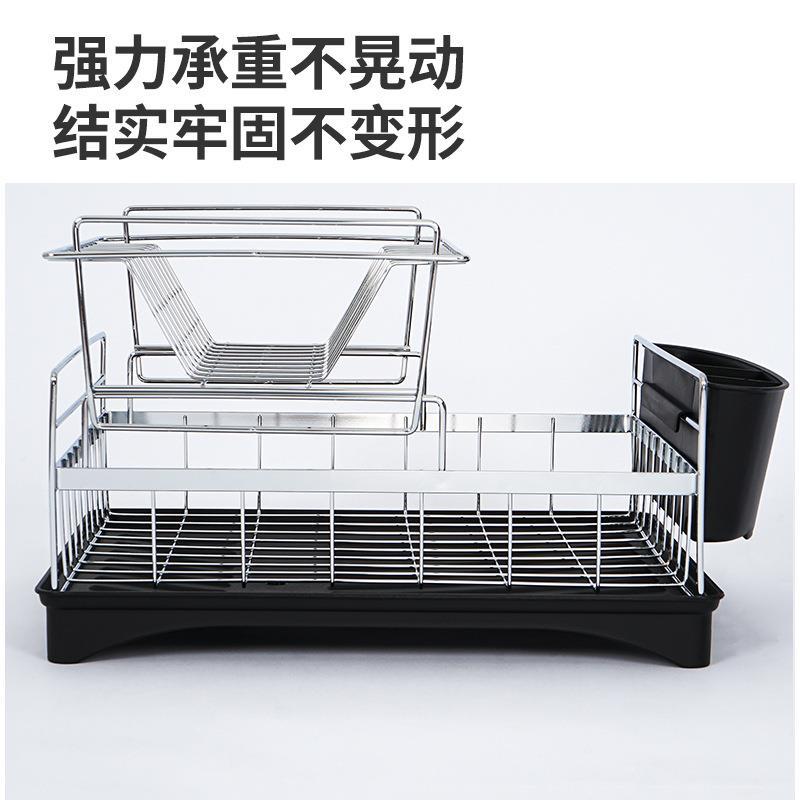 可拆厨房双层碗架家用不卸锈钢餐具收纳置物架碗厨房置物筷沥架水