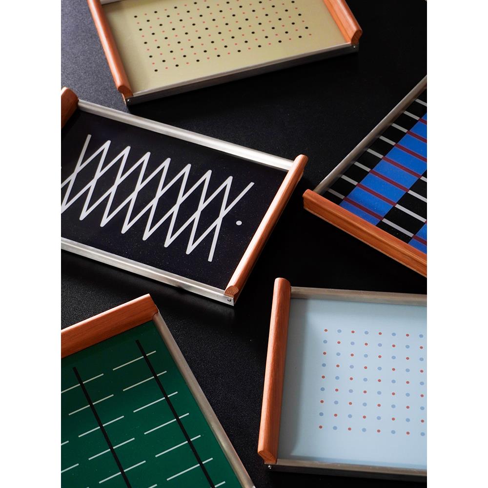 sort中国cont.覆古装饰托盘茶盘首饰盘桌面置物收纳盘棋盘格条纹