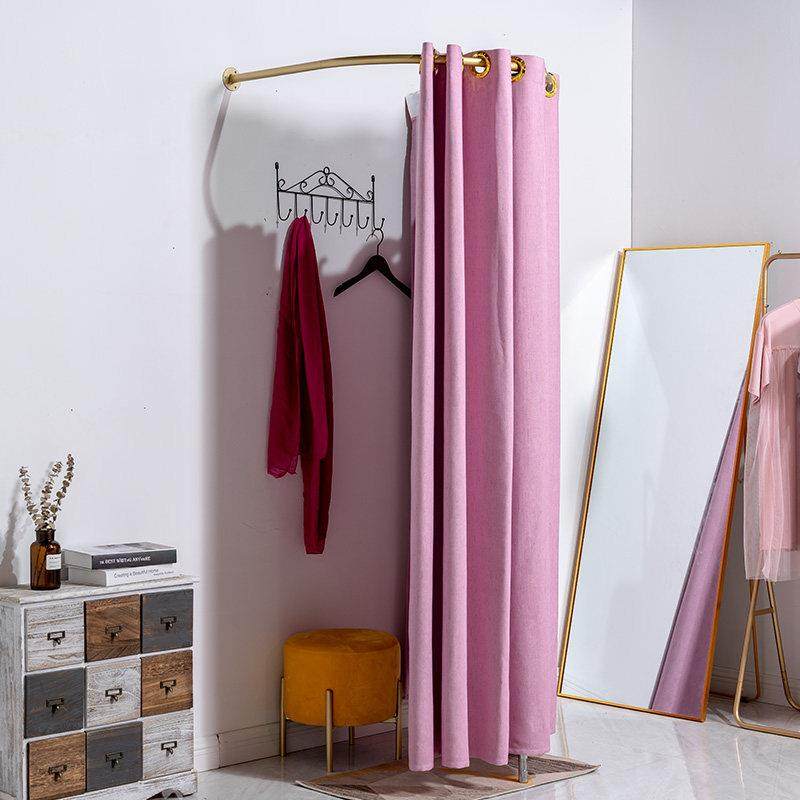 服装店试衣间门帘更衣室隔断U型轨道加厚亚麻定制窗帘布简易换衣,商业/办公家具,服装展示架,淘宝优惠券,粉丝福利购,淘宝优惠卷