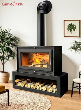 卡米奥真火壁炉冬天取暖燃木柴火家用农村别墅民宿取暖器欧式装饰