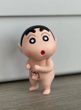 蜡笔小新周边手办浴室装饰品洗澡搭子潮玩摆件送男女朋友创意礼物