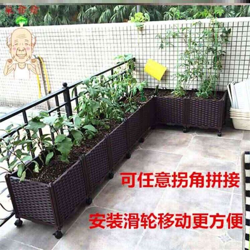 种花箱窗台小菜园家用专用花槽箱子花坛栅栏式围栏楼上花盆架大号图片