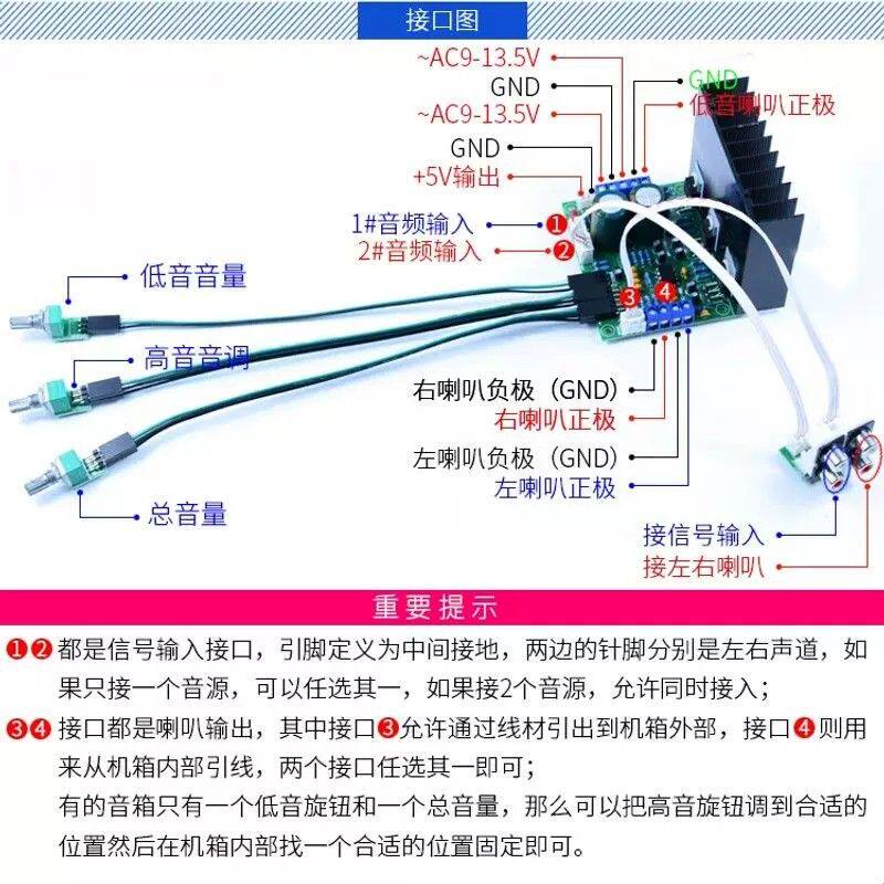 TDA2030A发烧HIFI超重低音2.1电脑大功率3声道低音炮功放成品板