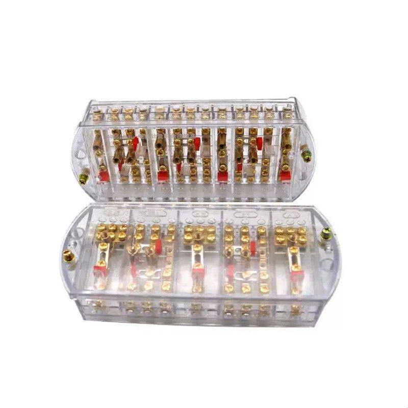 三相四线8进8出透明型铜螺丝计量380v电能表接线盒互感器分线端子