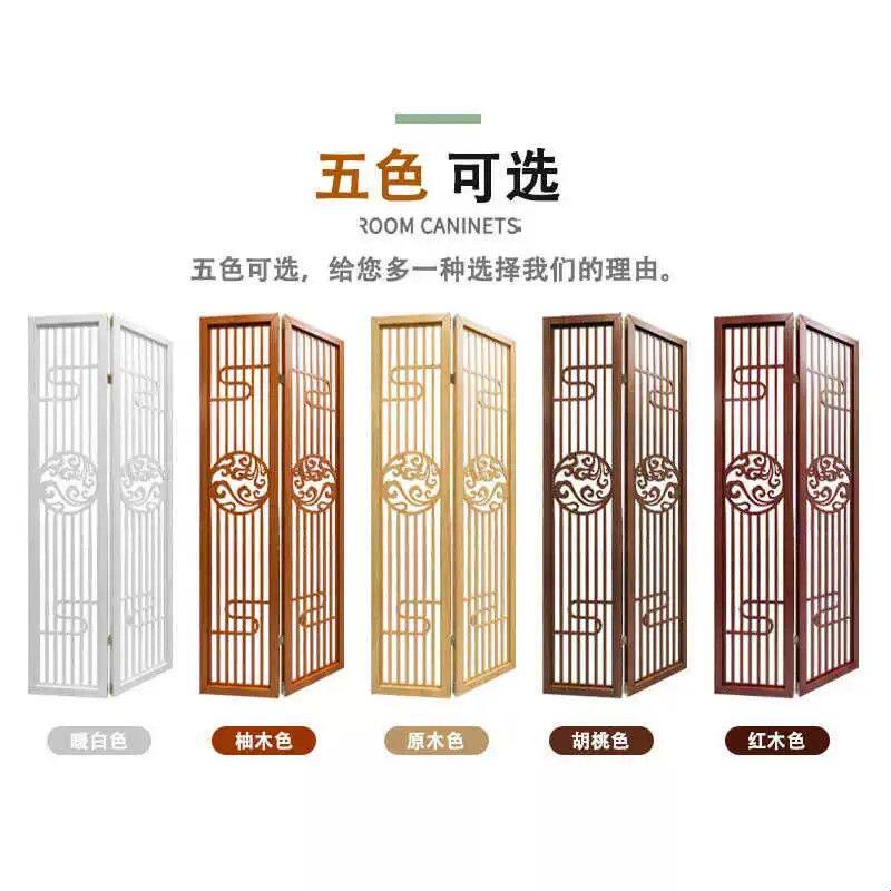 新中式木质屏风隔断客厅玄关折屏现代简约格栅镂空装饰架可折叠