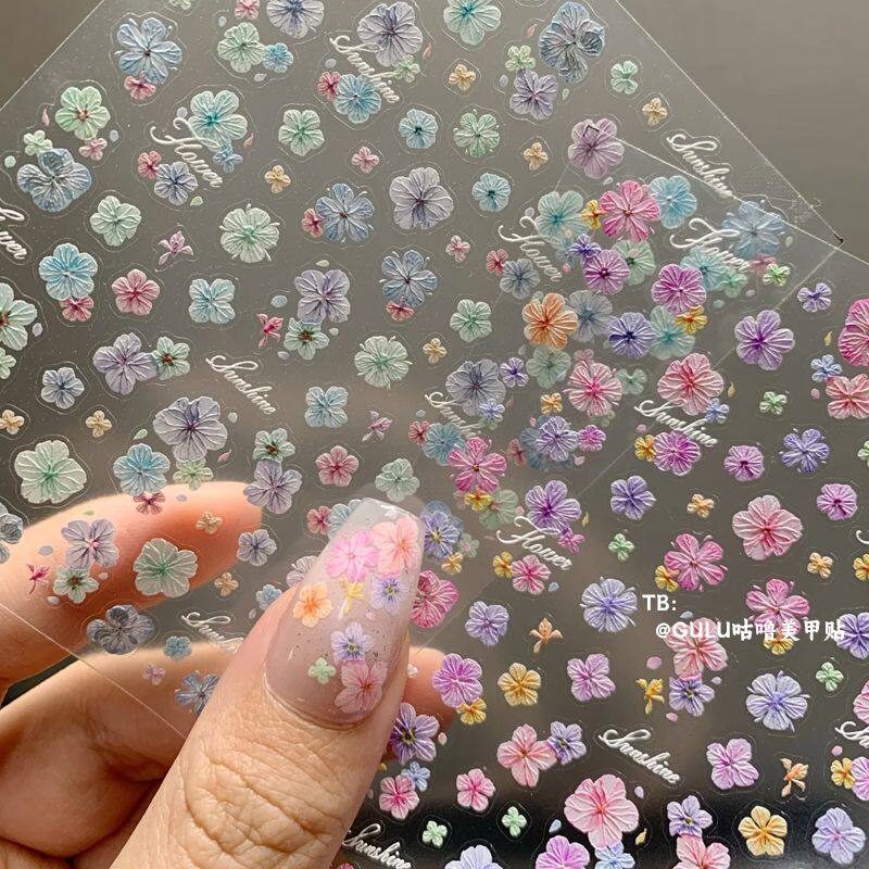 网红日系美甲干花美甲贴纸