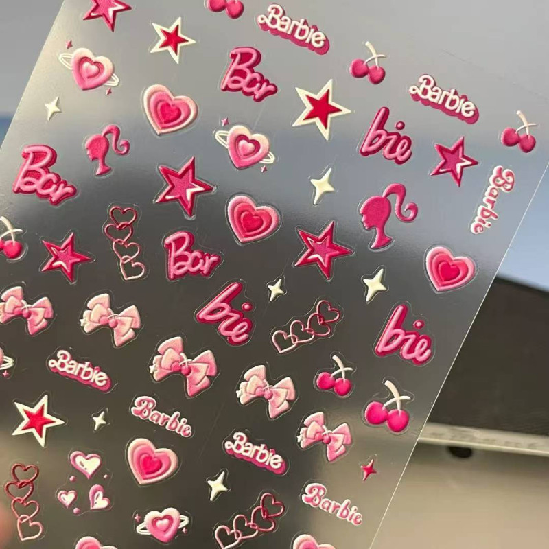 爱心立体少女可爱粉色芭比装饰