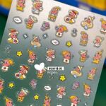 爆款星星人潮玩美甲贴纸浮雕可爱5d立体水杯笔杆相机手机壳装饰贴