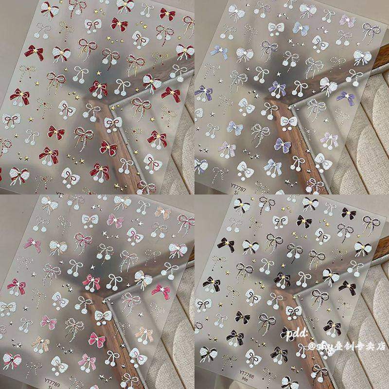 爆款新年喜庆红色贵气美甲贴纸蝴蝶结星星人diy指甲装饰ipad贴画,彩妆/香水/美妆工具,指甲装饰,淘宝优惠券,粉丝福利购,淘宝优惠卷