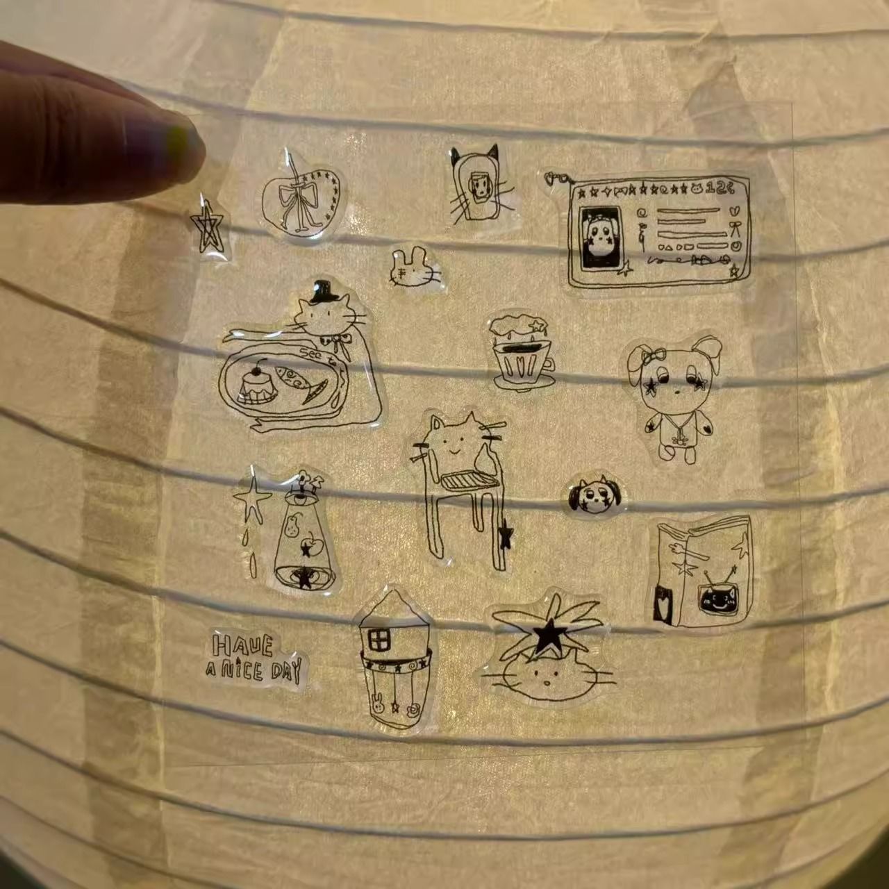 小红书立体果冻可爱涂鸦小猫同款diy装饰防水手机壳ipadccd贴纸