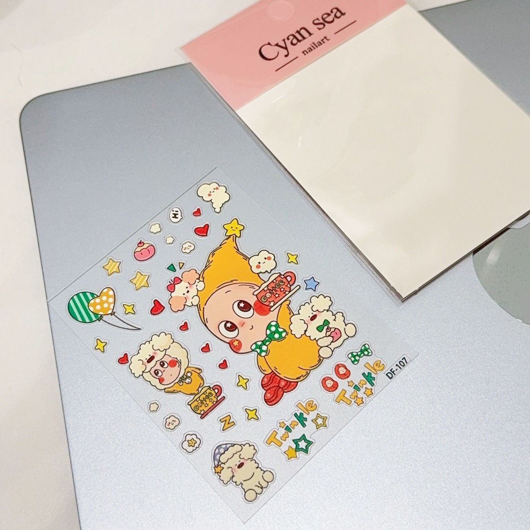 可爱气球卷毛头套爆款浮雕贴