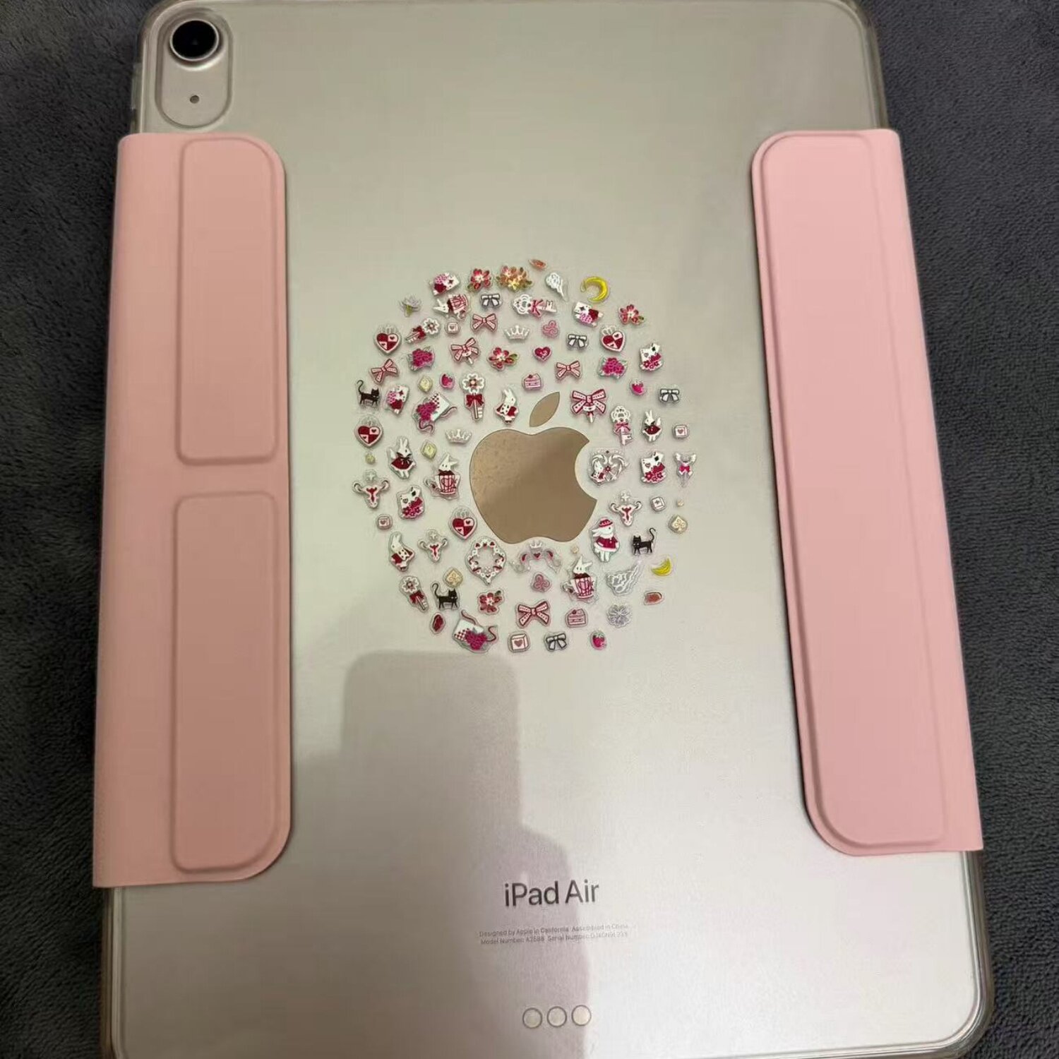 红桃小兔美甲贴纸浮雕