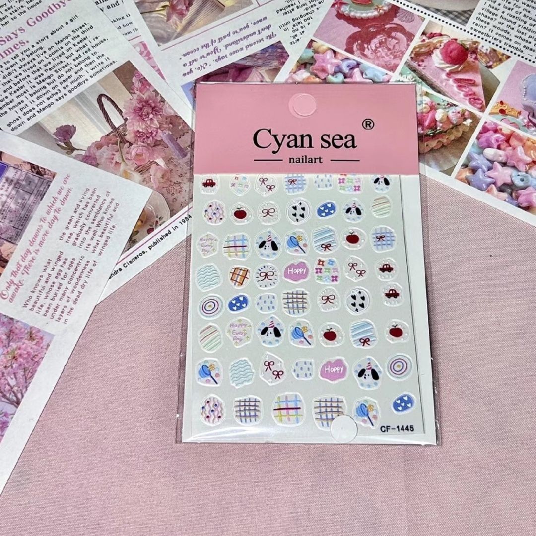 小熊新款樱桃美甲贴纸