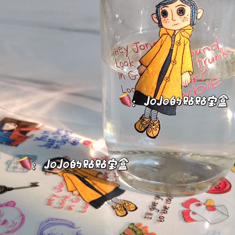 鬼妈妈coralline 周边贴纸果冻浮雕diy美甲新款定制水杯