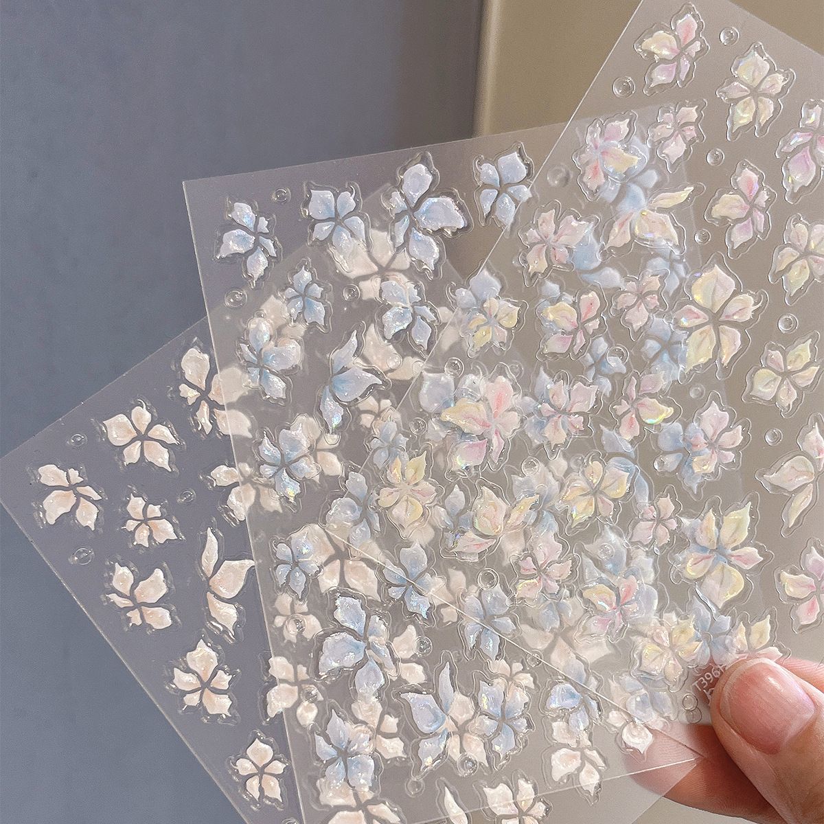 网红爆款3d立体百合花美甲贴纸