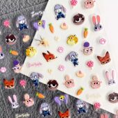 疯狂动物城美甲贴2025新款 小兔子浮雕指甲水杯手账ipad手机壳DIY