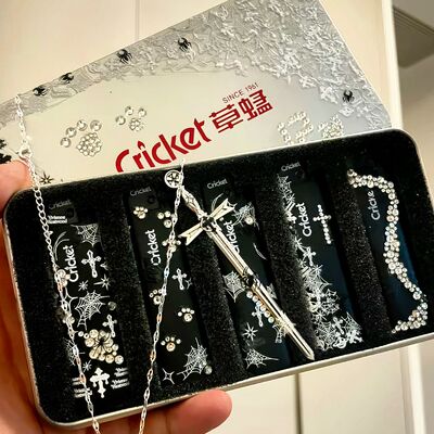 土星蜘蛛网草蜢打火机浮雕贴纸