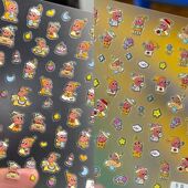 爆款 潮玩星星人美甲贴纸浮雕可爱立体水杯笔杆diy相机手机装 饰ccd