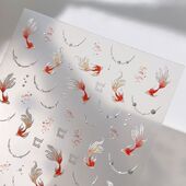 可爱星光爆闪锦鲤金鱼法式 贝壳光美甲贴纸定制DIY背胶防水装 饰贴