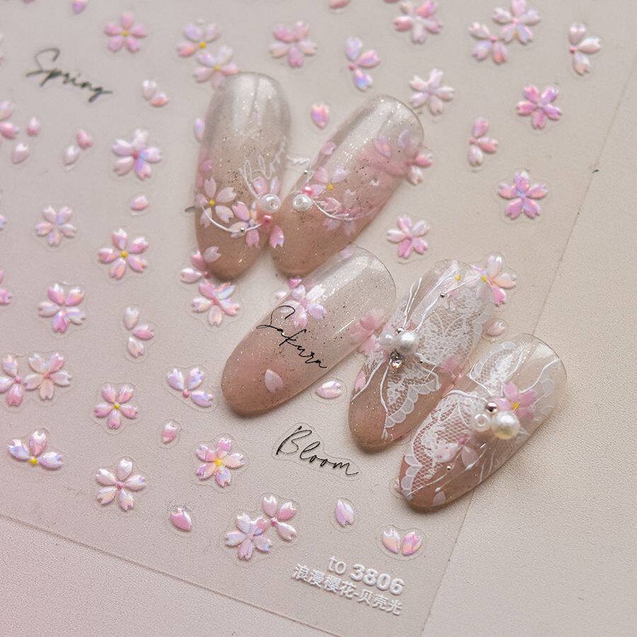 浪漫樱花幻彩仙女指甲装饰贴