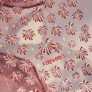 美甲绚烂炫彩烟火浮雕新款贴纸贝壳浮雕镭射浪漫彩色爆闪背胶指甲