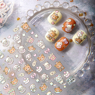 Sky新款薯条轻松熊美甲贴纸草蜢DIY打火机贴纸pokect3充电宝装饰