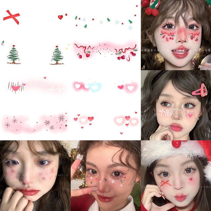 圣诞节妆容脸贴纹身贴