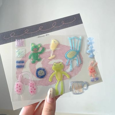 ins青蛙布娃娃果冻贴纸