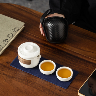 便携式 户外露营随身快客杯旅游泡茶壶茶杯一壶二杯 旅行茶具小套装