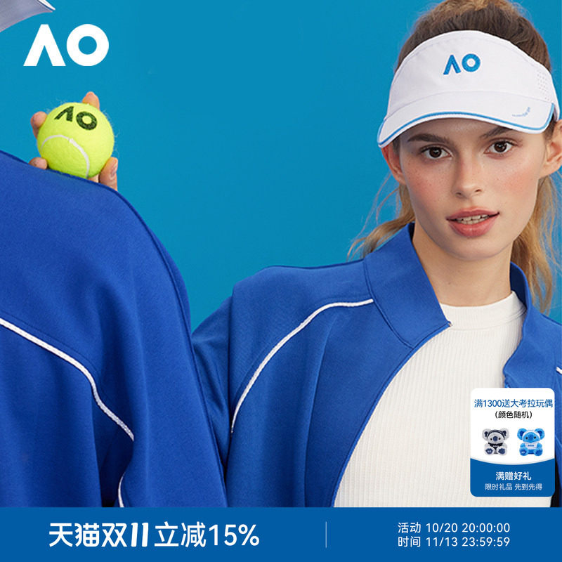 AO澳网空顶帽网球帽运动帽尼龙运动男女同款户外跑步遮阳防晒帽子