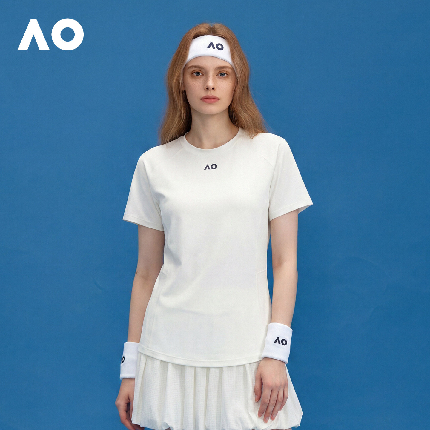 AO澳网运动T恤女网纱速干网球服26年夏季新款训练圆领短袖上衣