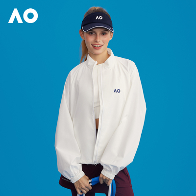 AO澳网运动外套羽毛球网球宽松透气拉链卫衣25春季新款长袖训练服