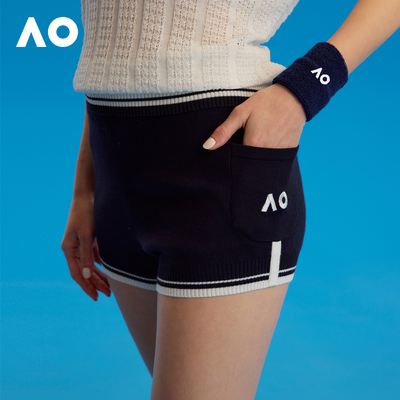 AO澳网舒适高级感运透气动包容性版型设毛织贴袋短裤女夏