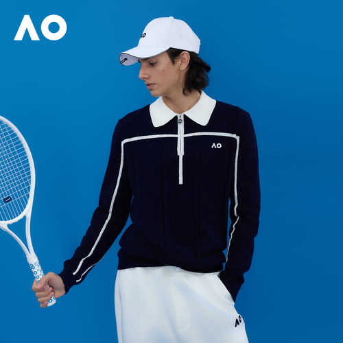 AO澳网新款老钱针织长袖运动POLO