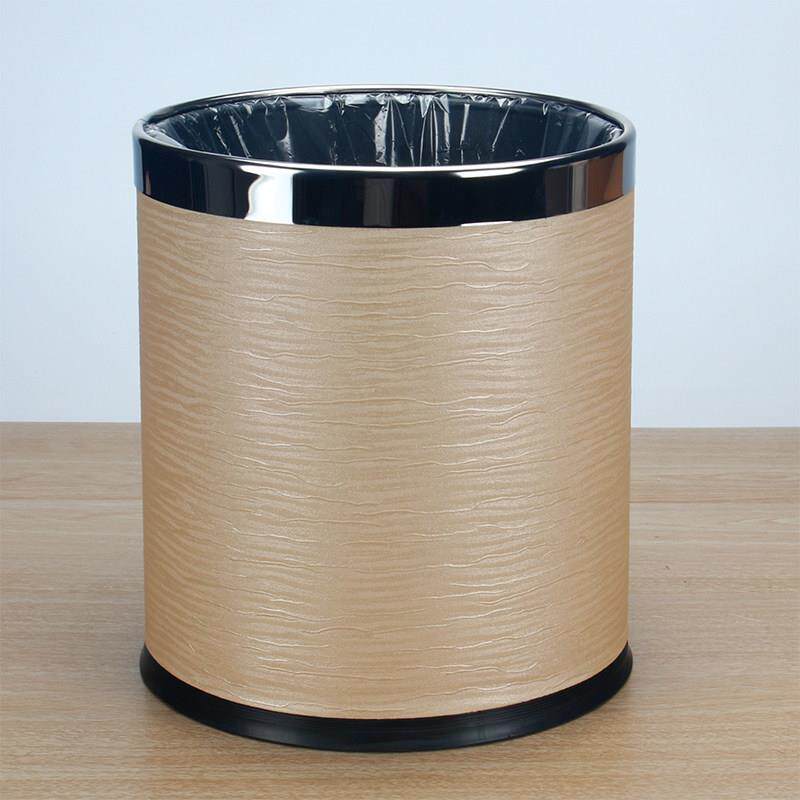 家用垃圾桶免脚踏酒店垃圾筒 不锈钢收纳桶无盖 欧式客厅创意时尚