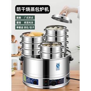 厂家直销不锈钢蒸笼电蒸笼蒸锅小笼包蒸炉三眼四眼蒸包炉商用蒸包