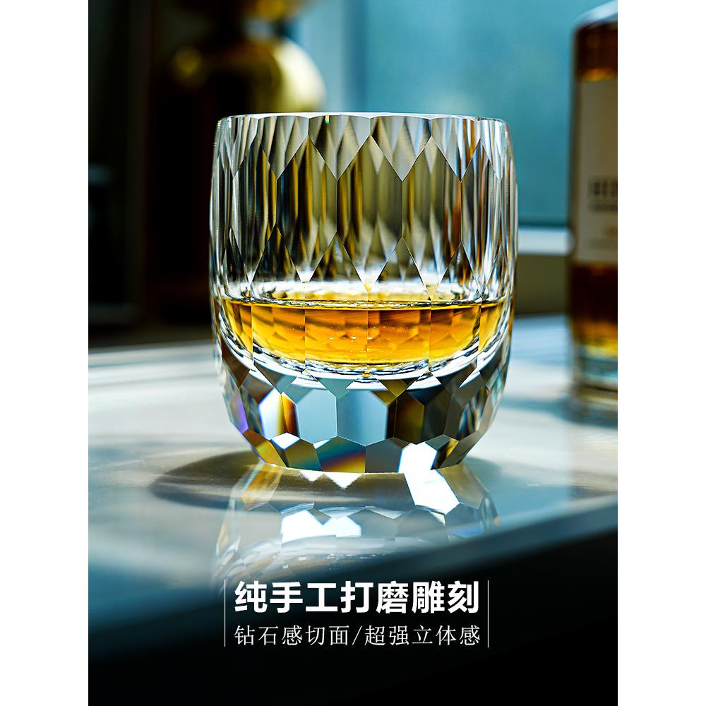 高颜值欧式洋酒杯礼物杯手工雕刻K9无铅优质水晶杯高档威士忌酒杯