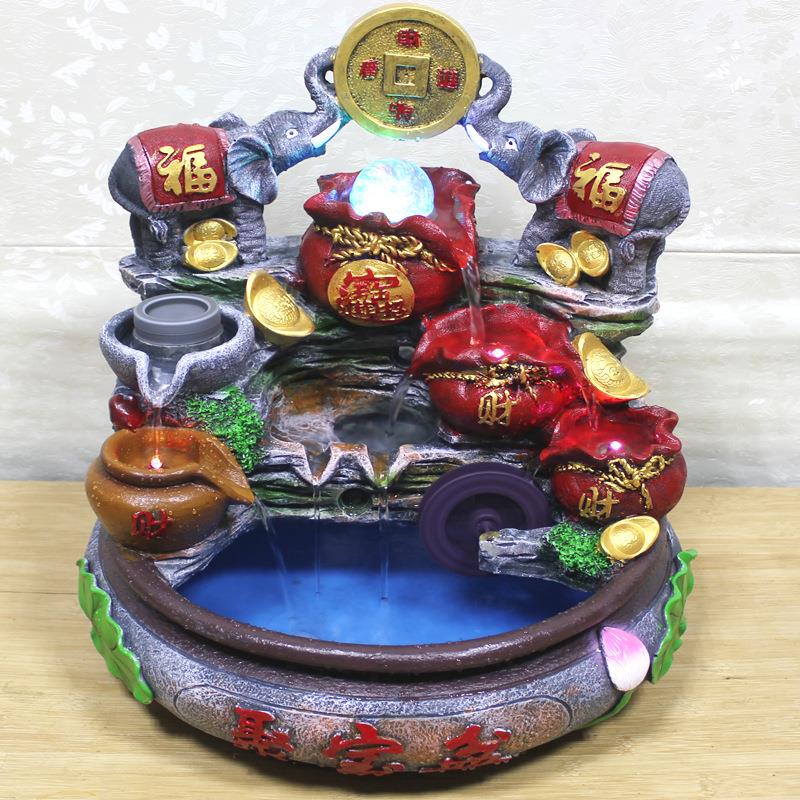 假山喷泉室内摆件树脂工艺品流水喷泉 鱼缸水景微景观桌面盆景