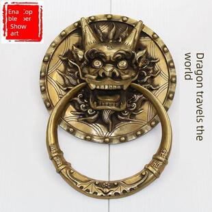 中式彷古门环实木门铜拉手大门拉环龙头大拉手覆古拉手庙门大把手