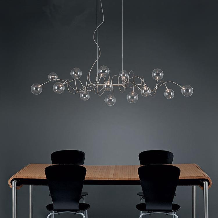 北欧魔豆分子灯后现代简约风格卧室创意个性客厅吧台餐厅长条吊灯