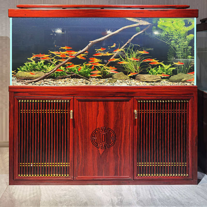 江彩鱼缸2025新超白玻璃底过滤大中型水族箱免换水客厅龙鱼缸静音