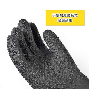 橡胶颗粒喷砂手套65cm乳胶防护手套喷砂机专用工业耐磨黑色加厚