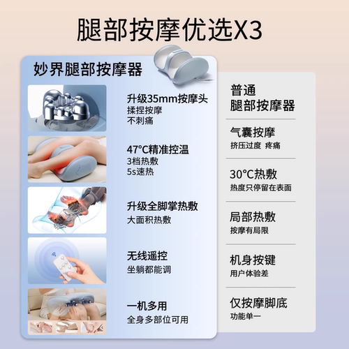 【胡可直播间】妙界X3小腿部按摩器全自动热敷揉捏按脚底部肌肉