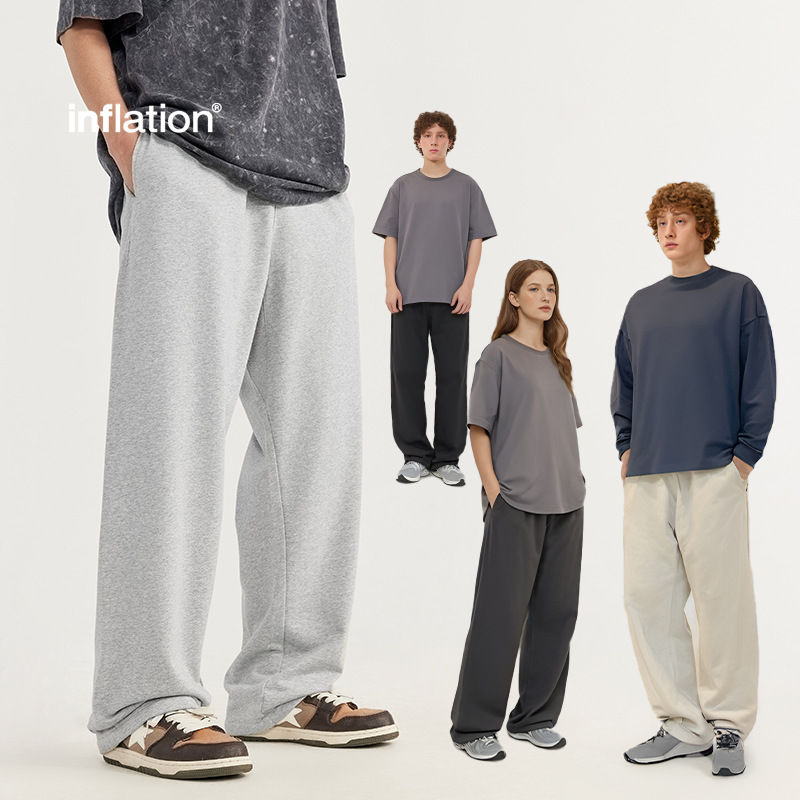 INF男装|445g重磅运动卫裤2024秋冬新品潮牌宽松日常休闲直筒长裤