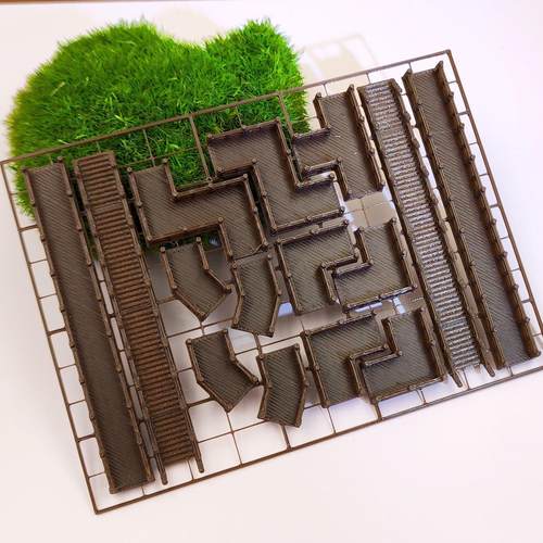 中国风古道具楼梯配件鱼缸造景四合院材料假山水陆缸摆件假山微景