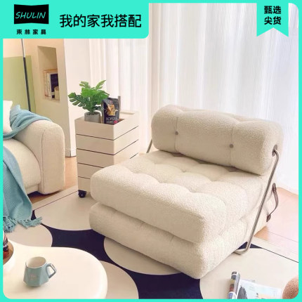 单人沙发床可折叠一体两用新款小户型卧室懒人躺椅子豆腐块榻榻米